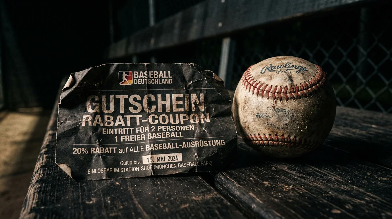 Zerknitterter Baseball-Wettschein neben einem Baseball als Symbol für Fehler