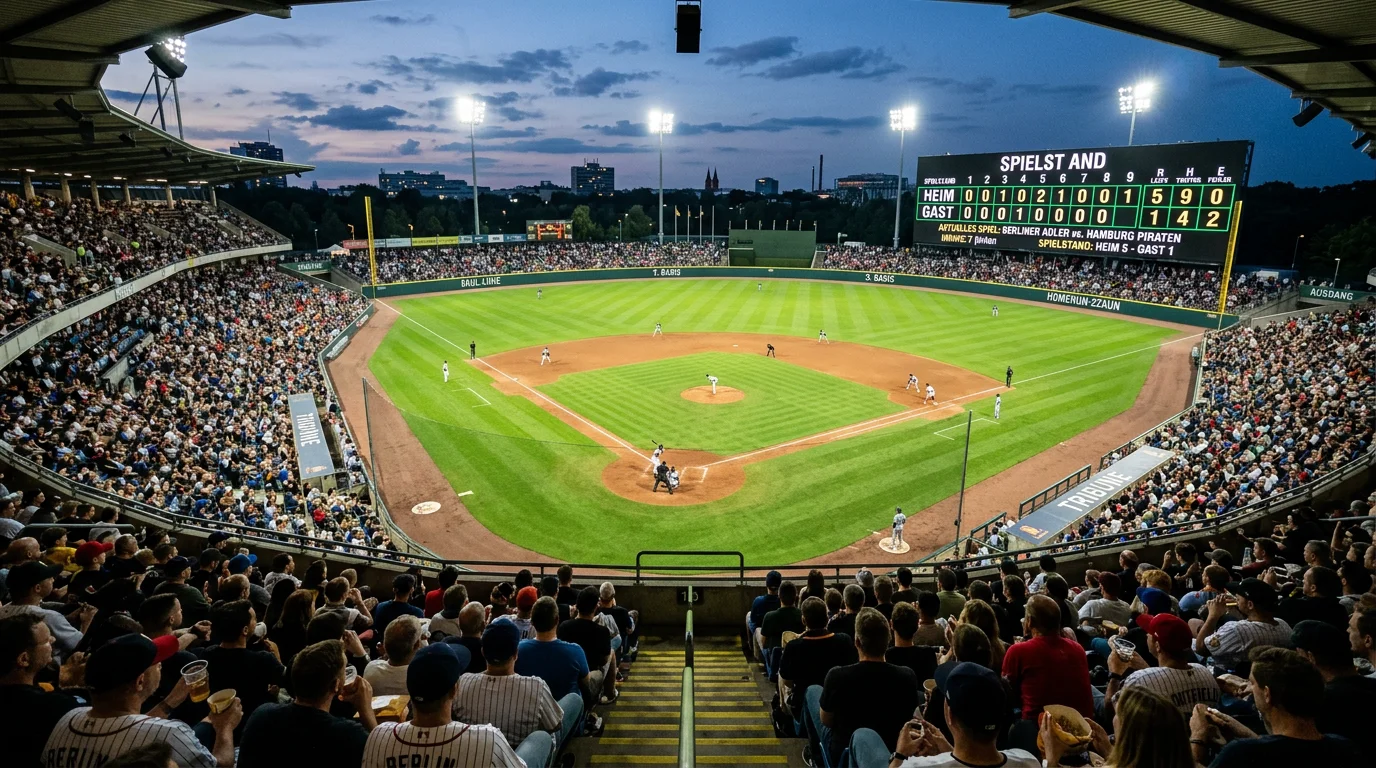 Baseball-Stadion mit Scoring-Anzeige für Over/Under-Wetten