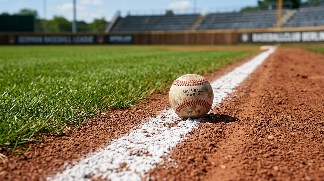Baseball auf der Foul Line als Symbol für die Run-Line-Wette